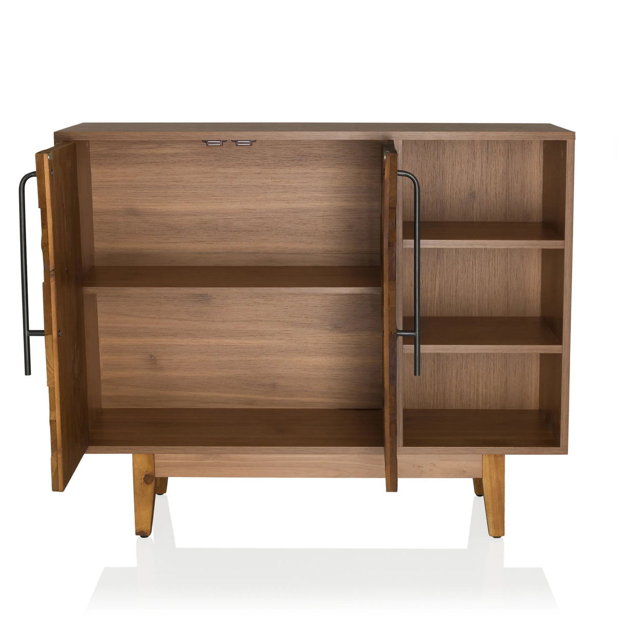 Vano aperto con ripiani della cassettiera SANTJAGO WOOD L in effetto legno scuro di hjh LIVING