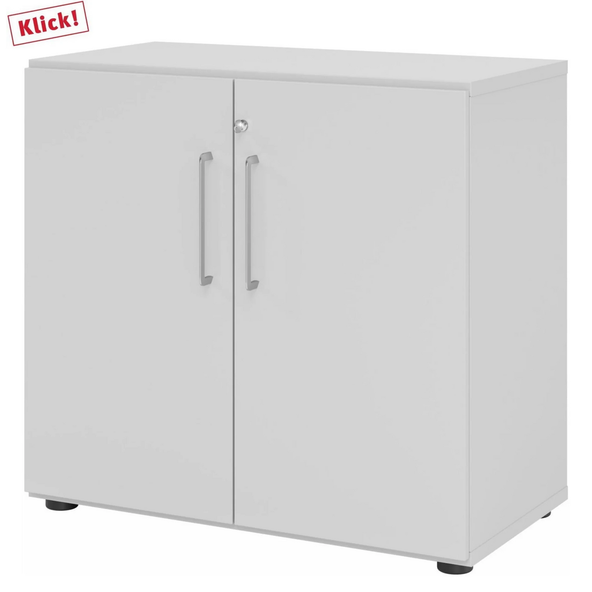 Armadio grigio BETA 9 con due ante e maniglie argentate di hjh OFFICE PRO