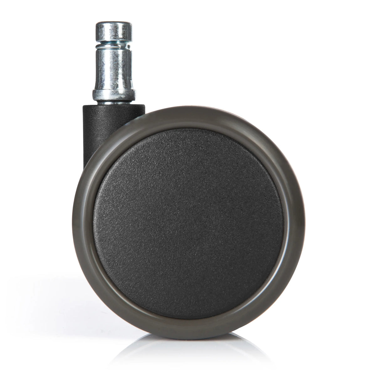 Rotelle per Sedia 5x ROLO FREE 11mm/65mm nere per pavimenti duri con perno argentato di hjh OFFICE – vista a 360° (vista posteriore 180°)