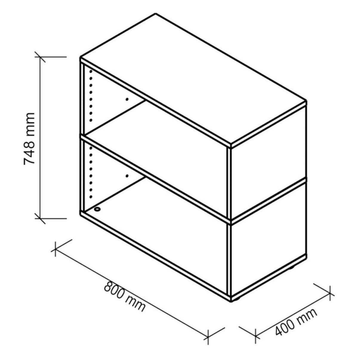 Disegno tecnico del corpo FlexWall di 800 × 400 mm di hjh OFFICE PRO