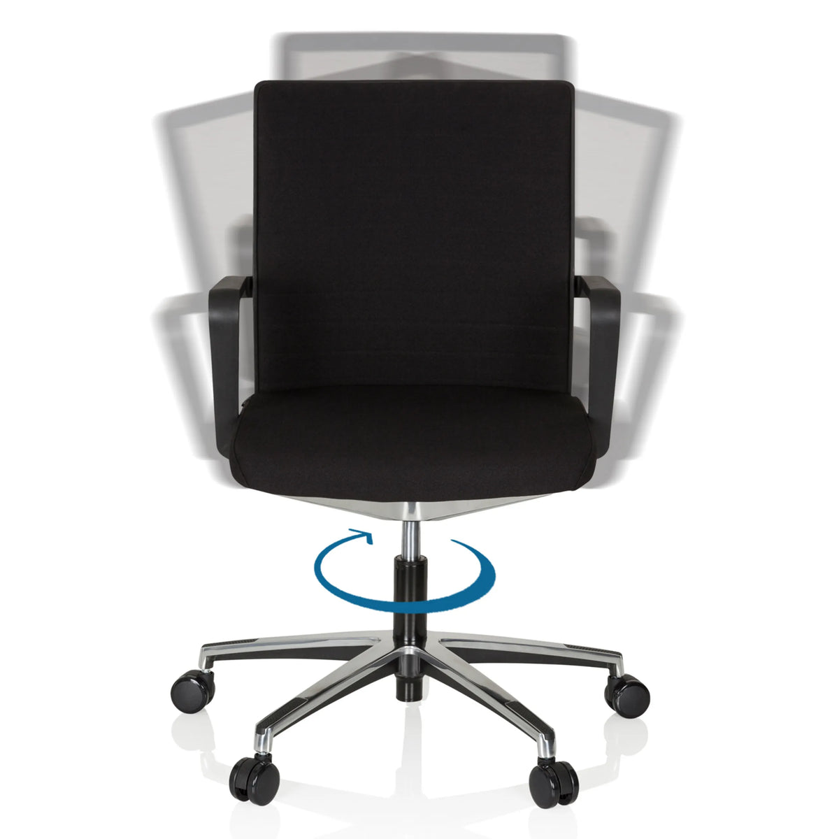 Funzione girevole a 360 gradi della Sedia da ufficio professionale MOVE-TEC 3D in nero di hjh OFFICE