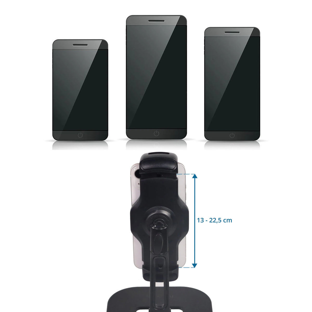 Supporto regolabile del Supporto per cellulare e tablet FLEXMOBI IV per dispositivi da 13 - 22,5 cm di hjh OFFICE