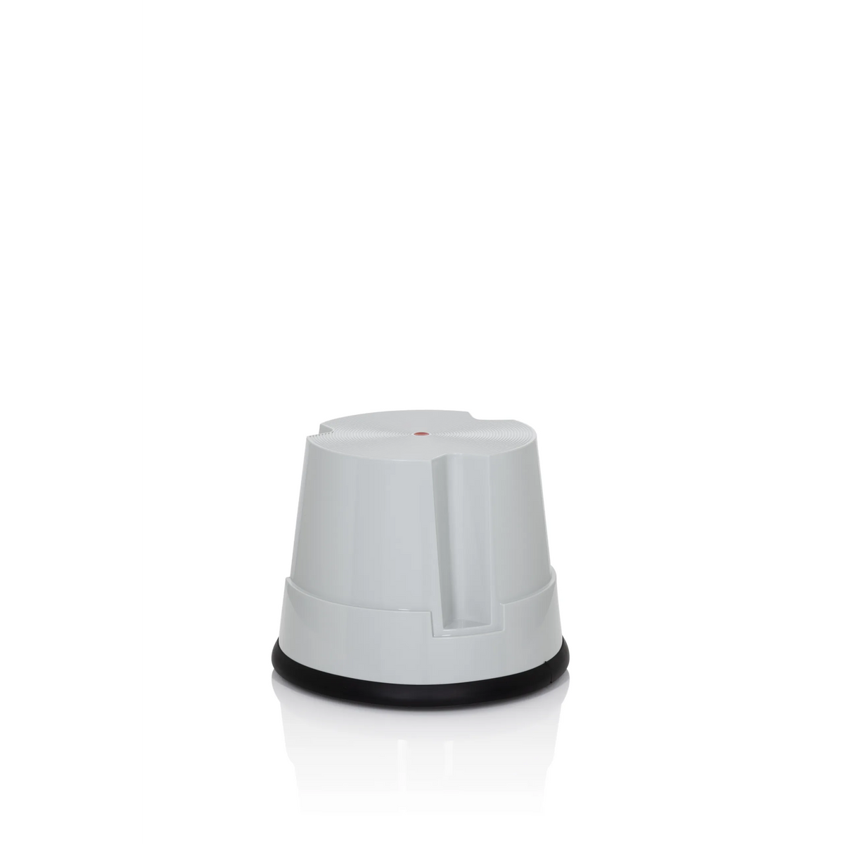 Sgabello TIO-S grigio con anello di base nero antiscivolo di hjh OFFICE – vista a 360° (vista frontale 20°)