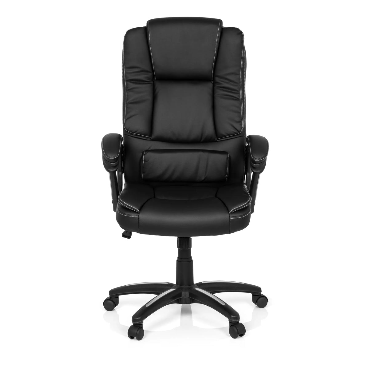 Sedia Home Office RELAX CL120 nera con imbottitura e base a cinque ruote di MyBuero – vista a 360° (vista frontale 0°)