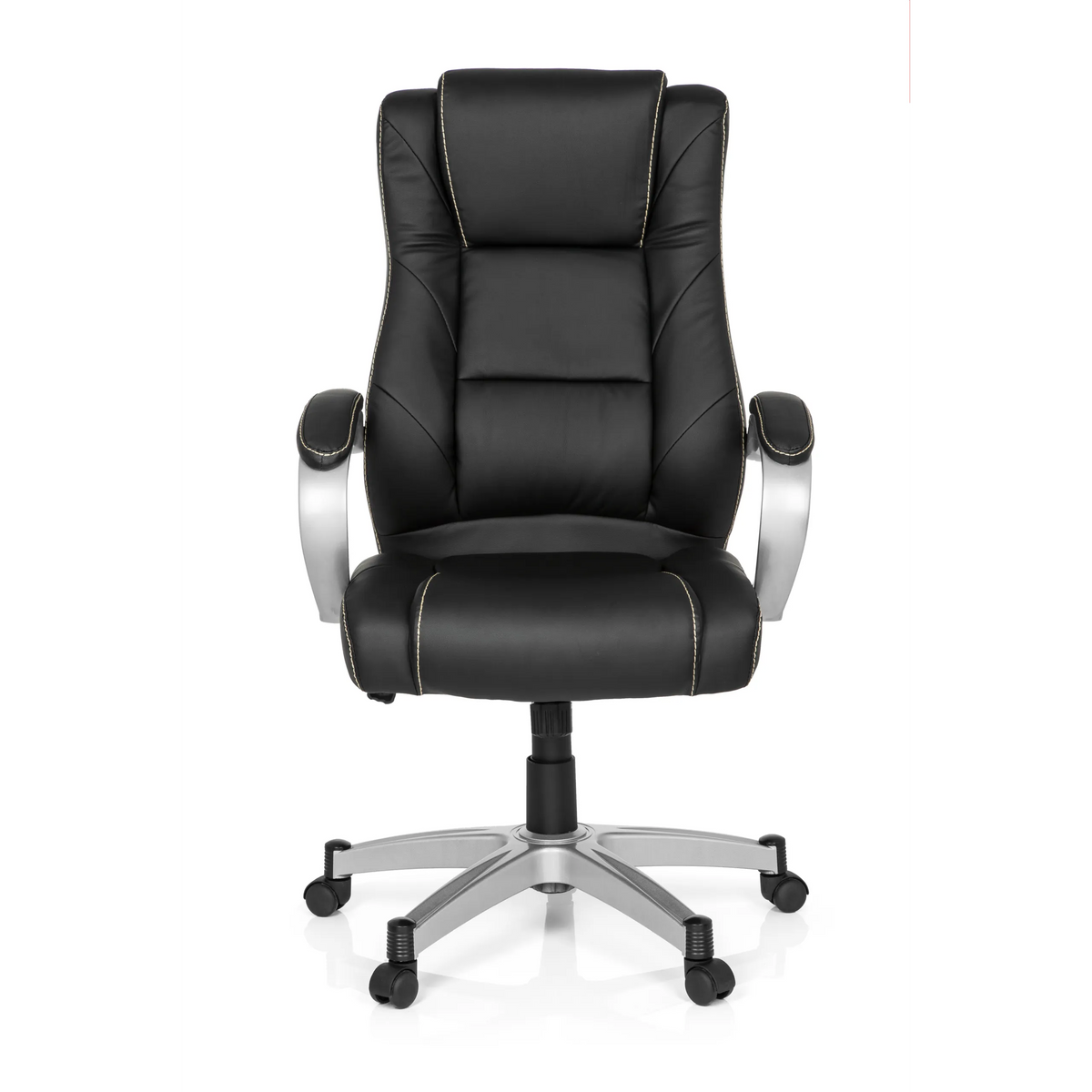Sedia da gaming RELAX CL180 nera con imbottitura e base a cinque ruote di MyBuero – vista a 360° (vista frontale 0°)