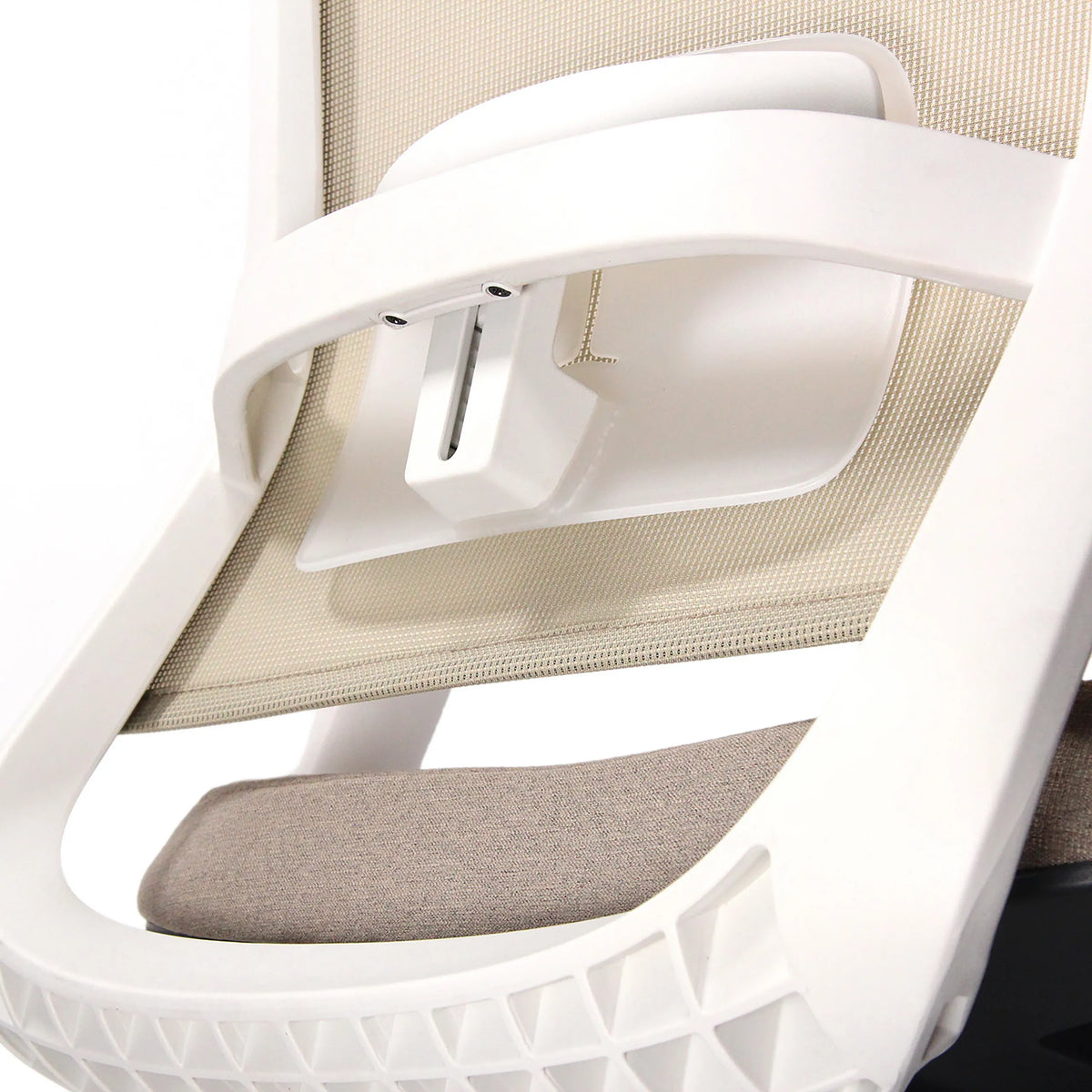 Supporto lombare regolabile in altezza della sedia da ufficio professionale PURE WHITE in beige di hjh OFFICE