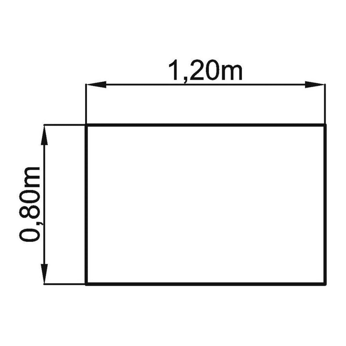 Disegno tecnico della scrivania ATOS 12 S di 1,20 x 0,80 m di hjh OFFICE PRO
