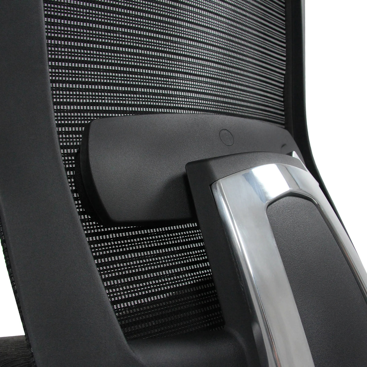 Bracciolo con elemento cromato e schienale in rete della High-end Sedia da ufficio NOVA PRO ALU di hjh OFFICE