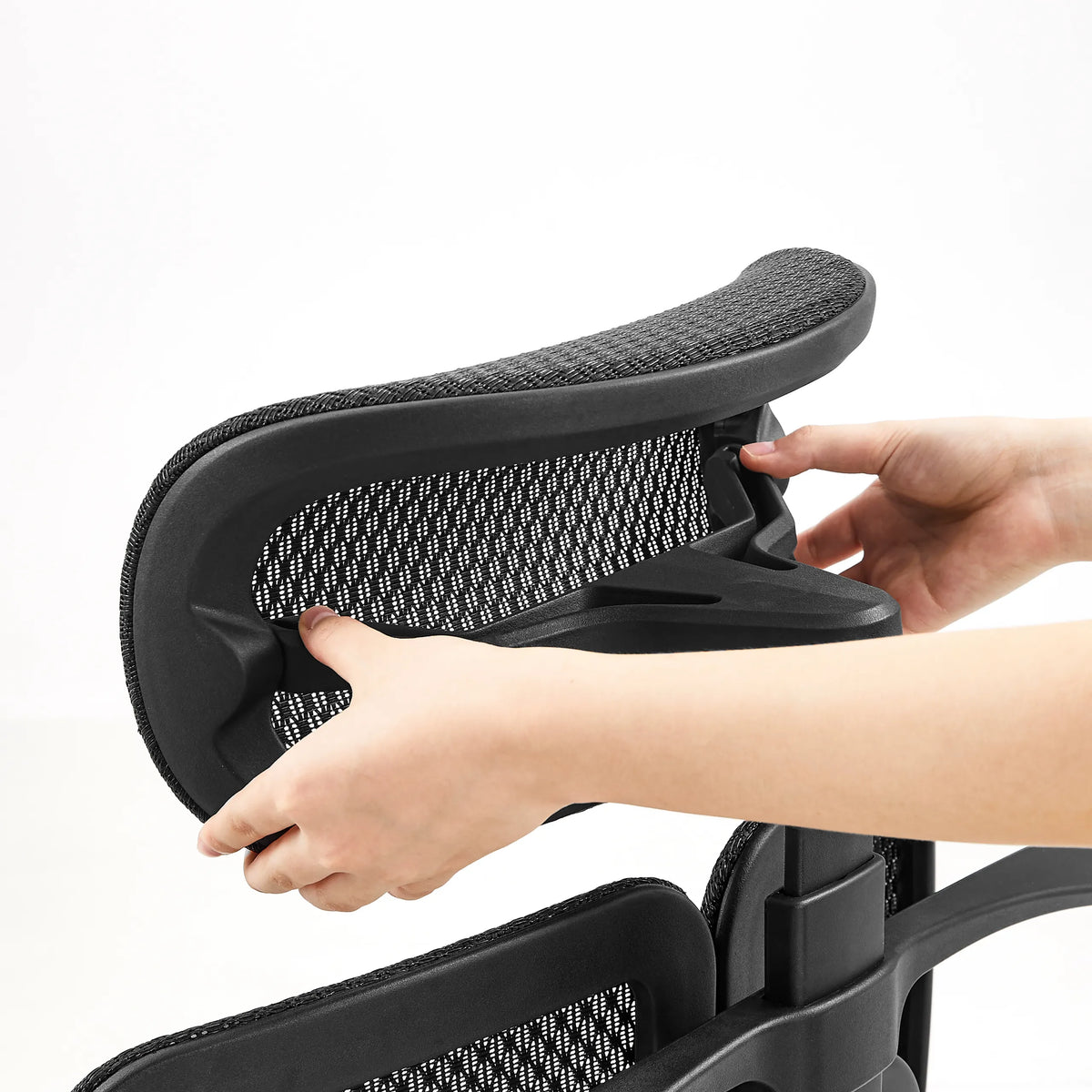 Poggiatesta regolabile in rete di nylon nera della sedia da ufficio professionale Ergo U2 Pro3 di hjh OFFICE