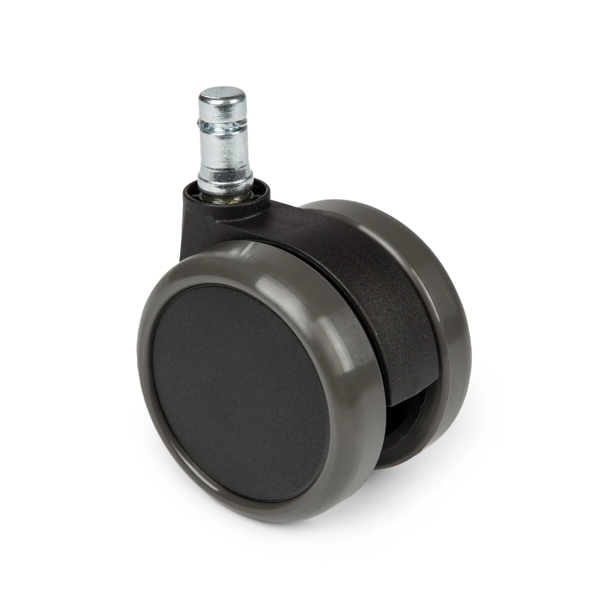 Rotelle per Sedia 5x ROLO 11mm/65mm nere per pavimenti duri con perno in metallo di hjh OFFICE – vista a 360° (vista frontale 0°)
