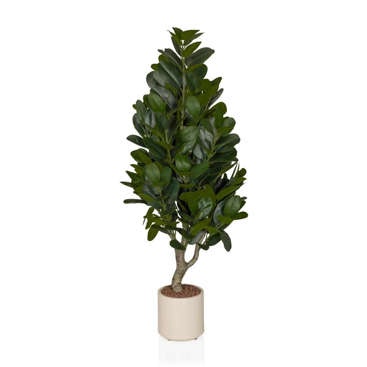 Piante artificiali Garcinia con foglie verdi in un vaso color crema di hjh OFFICE