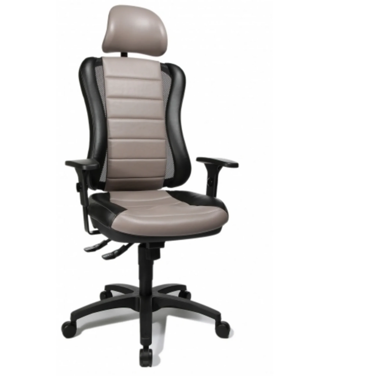 Sedia da ufficio professionale HEAD POINT RS grigia con struttura nera e poggiatesta di Topstar