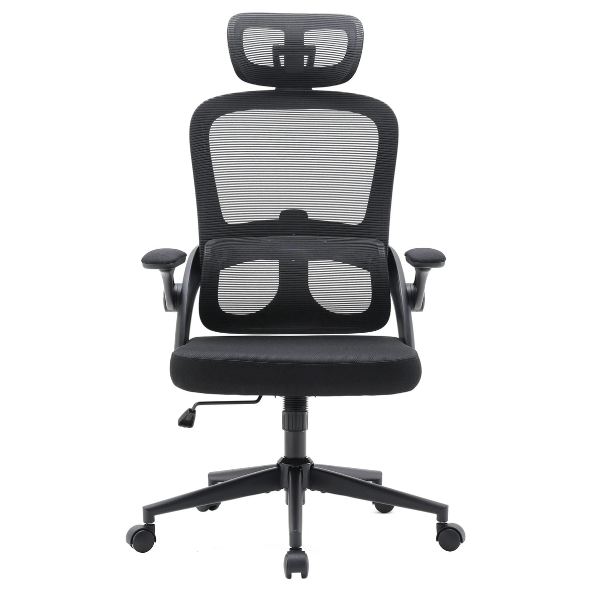 Sedia da ufficio professionale MC102C-M101 in nero con schienale in rete e poggiatesta di Sihoo