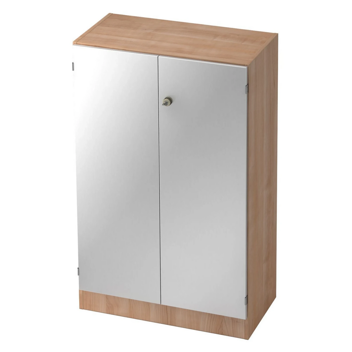Mobile archivio SIGNA K 6550 SG effetto noce con due ante argentate e serratura di hjh OFFICE PRO