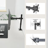 Supporto per monitor Ergomount M1 in nero con piastra adattatrice VESA e giunti articolati di hjh OFFICE