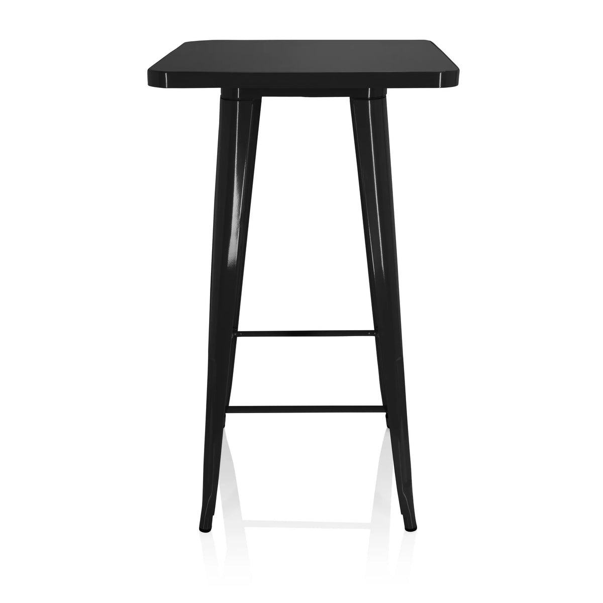 Tavolo da bar nero VANTAGGIO HIGH T con piano quadrato e due traverse di hjh OFFICE – vista a 360° (vista frontale 0°)