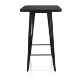 Tavolo da bar nero VANTAGGIO HIGH T con piano quadrato e due traverse di hjh OFFICE – vista a 360° (vista frontale 0°)