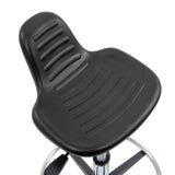 Seduta nera con struttura a scanalature dello Sgabello girevole TOP WORK 03 I di hjh OFFICE