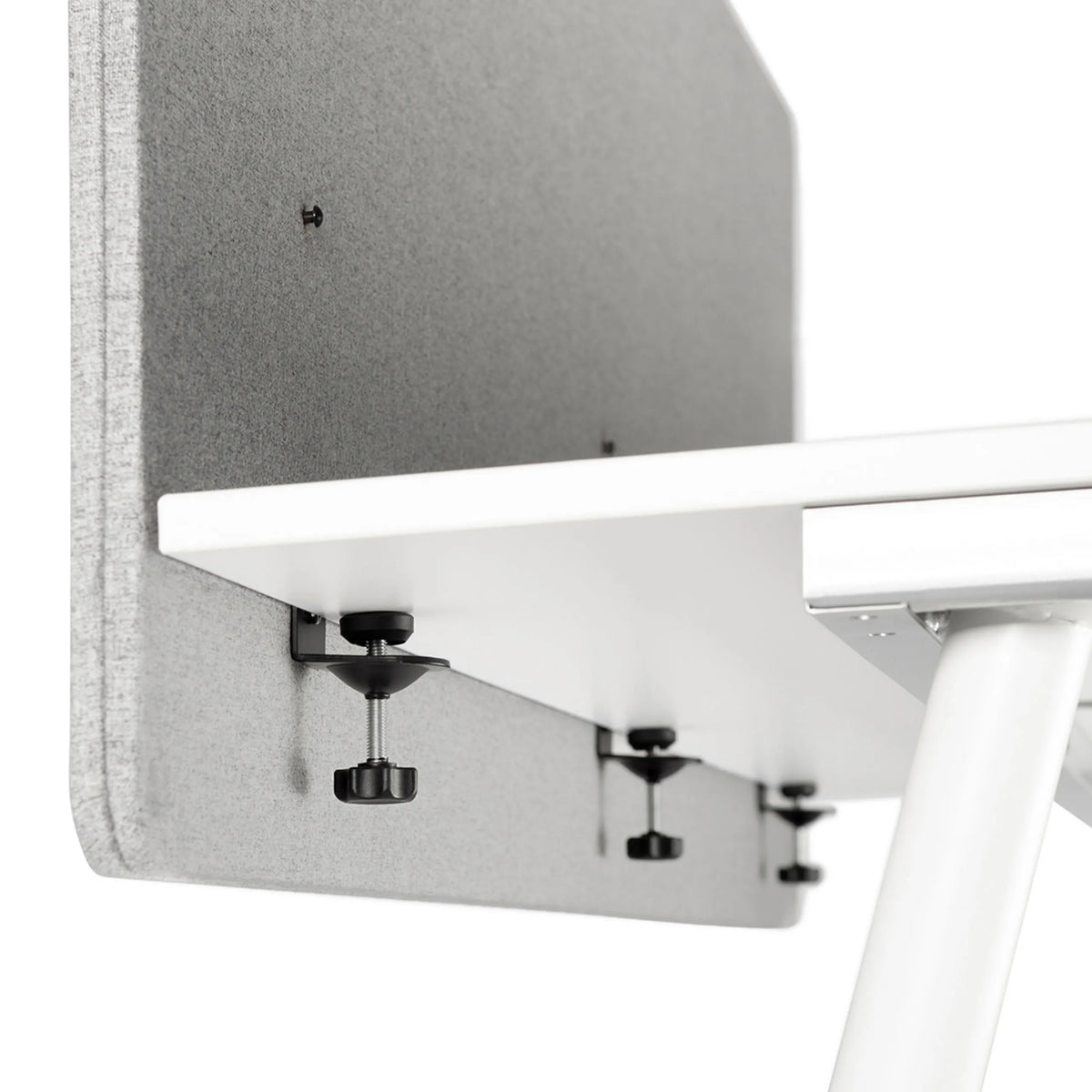Clip di fissaggio di un divisorio per scrivania FLEXMIUT D 160 in grigio chiaro mélange di hjh OFFICE