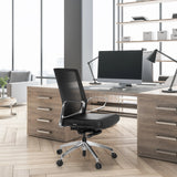 Sedia da ufficio professionale PROVIDER NET nera con schienale in rete e braccioli di hjh OFFICE