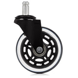 Rotelle per Sedia 5x ROLO SKATE ST 11mm/75mm nero trasparente per pavimenti duri con perno in metallo di hjh OFFICE