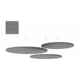 Tre isole acustiche a soffitto rotonde e grigie degli Accessori ADSRB1 di hjh OFFICE PRO