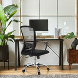 Sedia Home Office STAR-TEC S in nero con schienale in rete e base a stella di hjh OFFICE