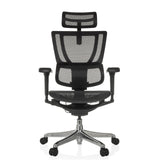 Poltrona di lusso ERGOHUMAN SLIM ULTRA GEN2 nera con schienale in rete e base a cinque ruote di hjh OFFICE – vista a 360° (vista frontale 0°)