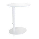 Scrivania in piedi bianca STAND III con piano rotondo e base rotonda di hjh OFFICE – vista a 360° (vista frontale 20°)