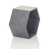 Graue Trennwand FLEXMIUT STORE S in sechseckiger Form aus Filz von hjh OFFICE – 360-Grad-Ansicht (schräge Frontansicht 60°)