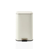 Cestini Clean 1 beige con apertura a pedale e coperchio piatto di hjh OFFICE – vista a 360° (vista frontale 0°)