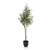 Piante artificiali verdi OLIVE come ulivo in un vaso nero di hjh OFFICE – vista a 360° (vista frontale 0°)