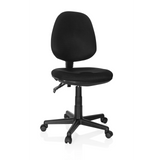 Sedia Home Office CITY 25 nera con schienale in rete e base a cinque ruote di hjh OFFICE – vista a 360° (vista frontale 20°)