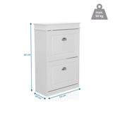 Disegno tecnico della scarpiera ESTHA 2 con dimensioni 82 × 53 cm e una portata di 50 kg di hjh LIVING