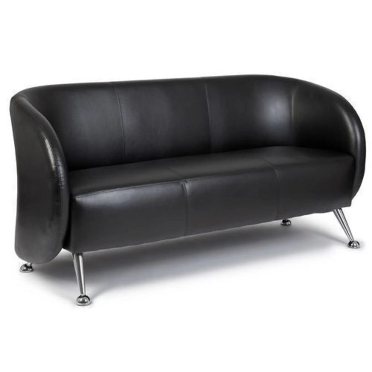 Sofà lounge ST. LUCIA nero a tre posti con piedi in metallo lucidi di hjh OFFICE