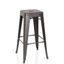 Schwarz-goldener Barhocker VANTAGGIO HIGH aus Metall mit quadratischer Sitzfläche von hjh OFFICE