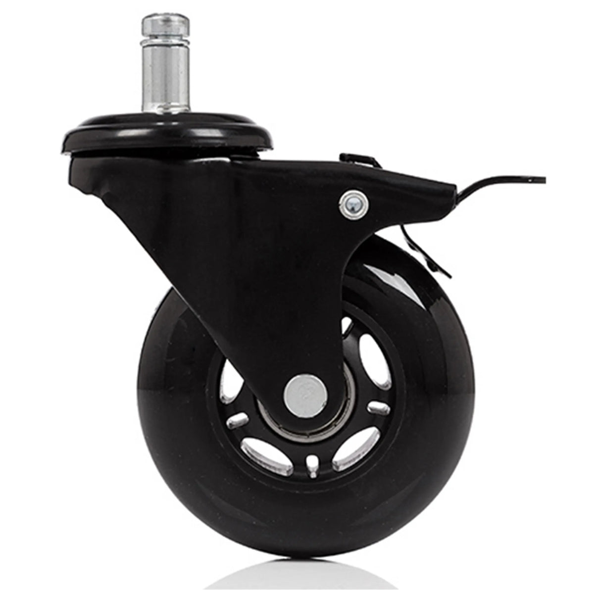 Rotelle per sedia 5x ROLO SKATE S 11mm/75mm nere con freno di bloccaggio per pavimenti duri di hjh OFFICE