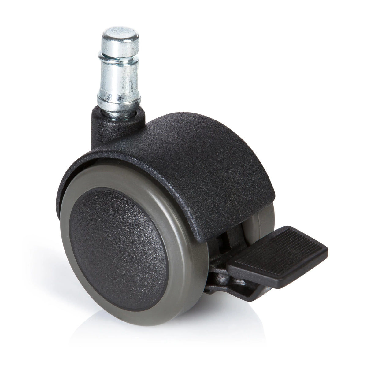 Rotelle per Sedia 5x ROLO STOP 11mm/50mm nere per pavimenti duri con freno di bloccaggio di hjh OFFICE – vista a 360° (vista frontale 0°)