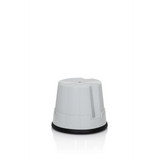 Sgabello TIO-S grigio con anello di base nero antiscivolo di hjh OFFICE – vista a 360° (vista frontale a tre quarti 40°)