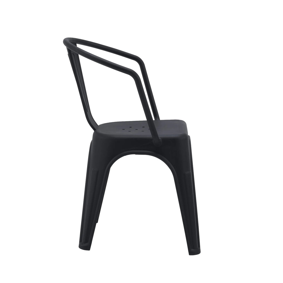 Sedia bistro nera Vantaggio Poly con schienale integrato in plastica di hjh OFFICE