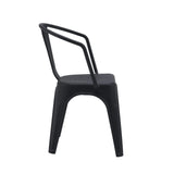 Sedia bistro nera Vantaggio Poly con schienale integrato in plastica di hjh OFFICE