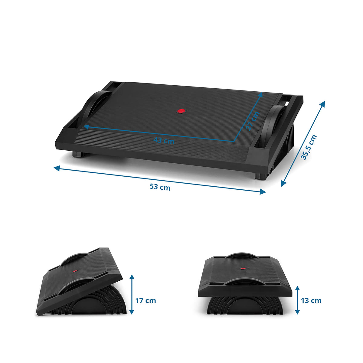 Disegno tecnico del Poggiapiedi PODI I con 53 × 35,5 cm di hjh OFFICE