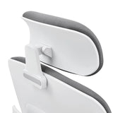 Poggiatesta regolabile con rivestimento in tessuto grigio e telaio bianco della Sedia da ufficio professionale Ergomy WF 2 di hjh OFFICE