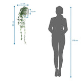 Disegno tecnico della Piante artificiali EUCALYPTUS CLIMB con un'altezza totale di 90 cm di hjh OFFICE