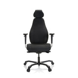 Poltrona professionale RESISTIO XXL nera con poggiatesta e base a cinque ruote di hjh OFFICE – vista a 360° (vista frontale 0°)