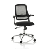Sedia Home Office MIKO B ECO nera con schienale in rete e base a cinque ruote di hjh OFFICE – vista a 360° (vista frontale 15°)