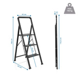 Disegno tecnico della Scala richiudibile SOLID W6 con un'altezza di 109 cm di hjh OFFICE