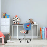 Sedia girevole per bambini KID BUBBLE con motivo colorato e schienale blu di hjh OFFICE