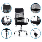 Poltrona Home Office ARIA HIGH in nero con schienale in rete, braccioli e pistone a gas di hjh OFFICE