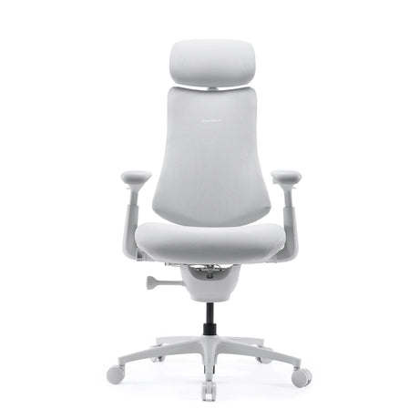 High-End-Bürostuhl LiberNovo Omni Pro in Weiß mit Kopfstütze und Armlehnen von Libernovo